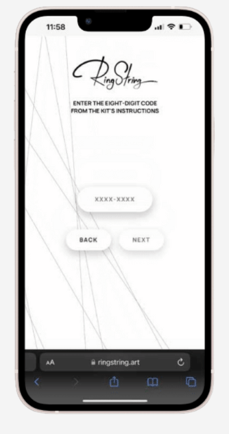 Type in the unique code from your instruction sheet